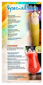 Specialties & Frozen Drinks